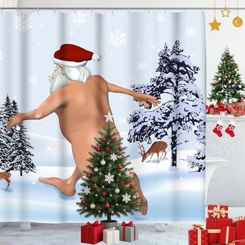Emvency Shower Curtain, for Bathroom Decor 72 x 72 Inch, Funny Crazy Naked