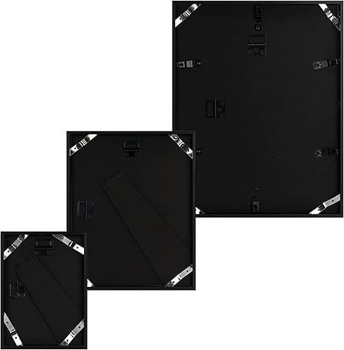 Miniatura 7 de Golden State Art - Paquete de 7 marcos, uno de 11 x 14, dos de 8 x 10 y cuatro de 5 x 7 pulgadas. Marco de fotos de aluminio para pared o mesa