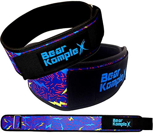 Bear KompleX 4" Straight Weightlifting Belt for Powerlifting, Squats, Weight Training and more. Low profile velcro with super firm back for maximum stability & exceptional comfort