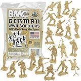 BMC Classic MPC German Plastic Army Men - Tan 36pc WW2 Soldier Figures - US Made