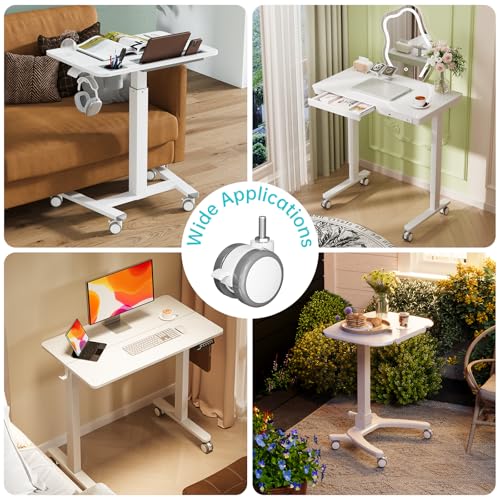 JYLH JOYSEEKER Standing Desk Wheels, Lockable M8 Stem Caster, Set of 4, 2 Inch Nylon Threaded Swivel Caster with 5/16 Inch stem, Each Load Capacity 100lbs, White by JYLH JOYSEEKER - Image 6