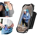 Cikyner Backpack phone holder, 2 in 1 Phone Holder For 4-7cm wide Backpack Strap Backpack Strap Clip For Phone 360° Rotatable & Detachable Belt Phone Holder for 4.5-7'' iPhone for Camping Hiking