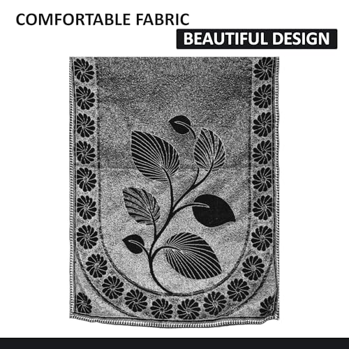 Image of Kuber Industries Cottonblend (Set of 10) 5 Seater Sofa Cover for Living Room | Durable & Stylish Sofa Slipcover Protector for Home, Living Room & Office | Leaf Desgin -Black