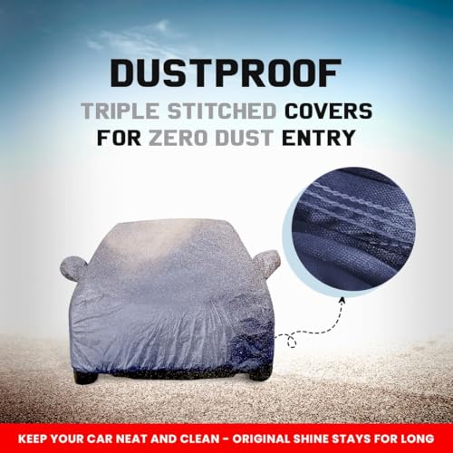 Image of Autofact Car Body Cover Compatible with Maruti Swift 2025 Onwards | Triple-Stitched, Windproof with Buckle Belt, Elastic Hem, Uv Protection, Scratchproof & Dustproof, Soft Feather-Like Fabric