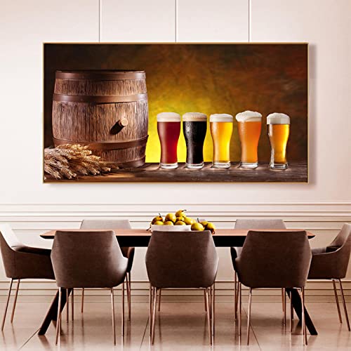 Póster de tipos de cerveza en lienzo de 60x120 cm sin marco para decoración