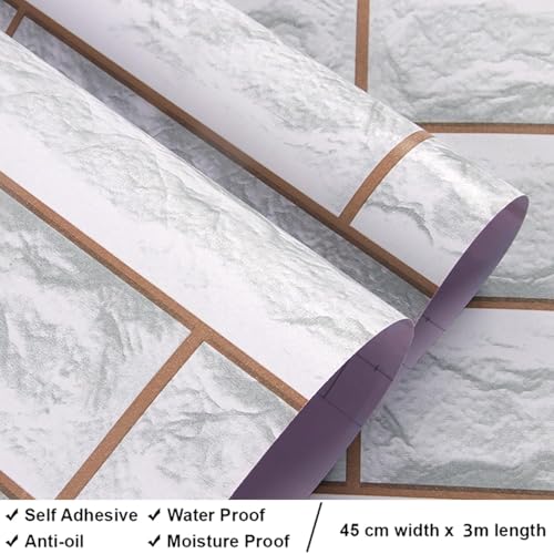 Image of Self Adhesive Decorative Peel Stick Waterproof Wallpaper Wall Decor Removable Wall Paper for Living Room Hall Decoration PVC Vinyl DIY Contact Paper 45x304cm