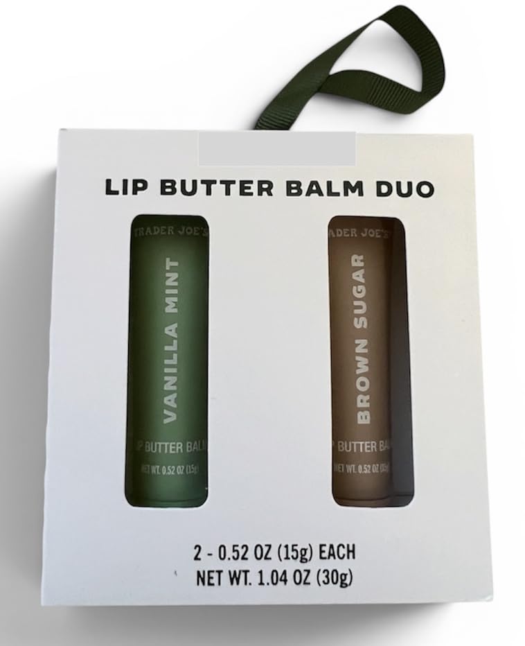 Trader Jo Lip Butter Balm Duo(1.04 oz) Vanilla Mint, Brown Suger