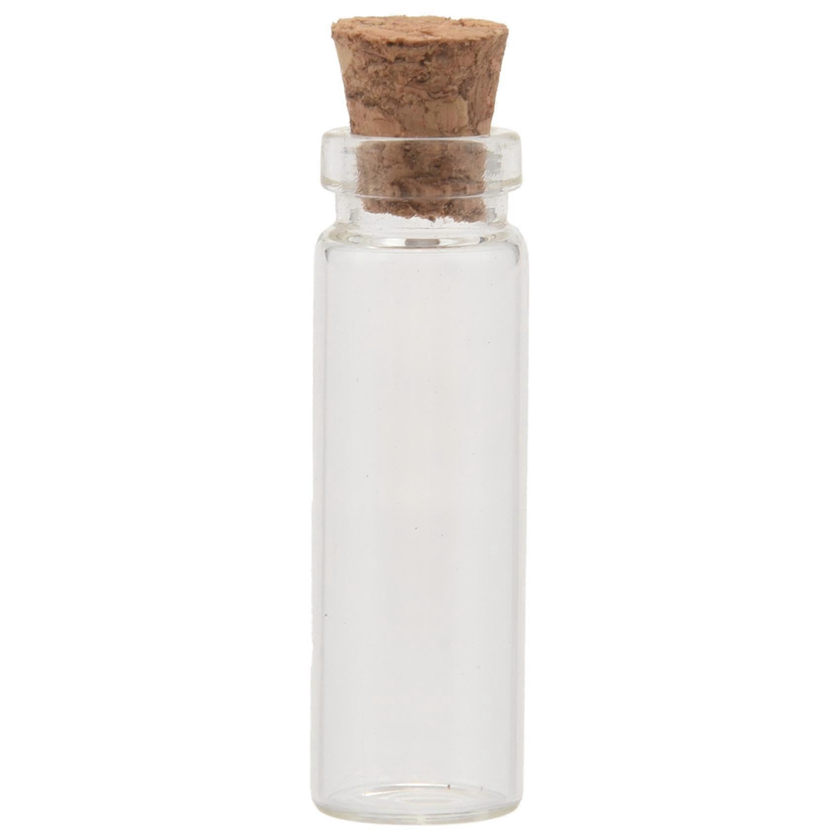 JOYHAPPST 20Pcs 16x35mm Tiny Mini Empty Clear Cork Glass Bottles Vials 2ml