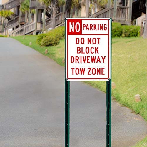No Parking Sign, Do Not Block Driveway, Tow Zone Sign, 10X14 Inches, Rust Free .040 Aluminum, Fade Resistant, Made In Usa By Sigo Signs #TOP7