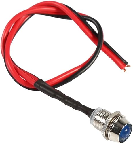 Miniatura 5 de VGEBY 4 luces LED indicadoras para salpicadero, luces de aluminio de 12 V 0.315 in para velocímetro, cuentakómetro y tacómetro (color azul), luz LED