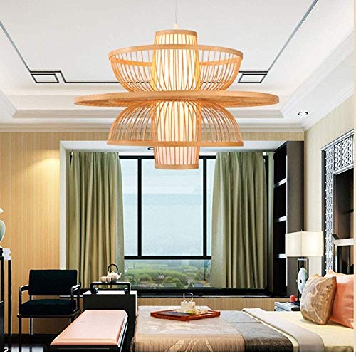Lampe intérieure en bambou faite main, suspension durable E27 - 4