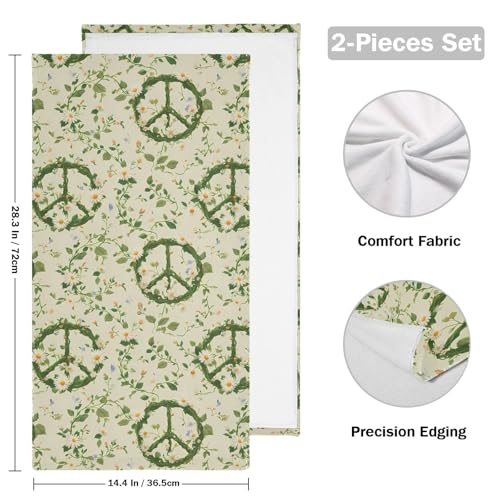Toallas de mano Leaf Peace de algodón absorbente para baño y gimnasio 4