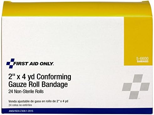First Aid Only 5-6600 Stretch Gauze Bandage, 4-Yard Stretched Length x 2-Inch Width (Box of 24)