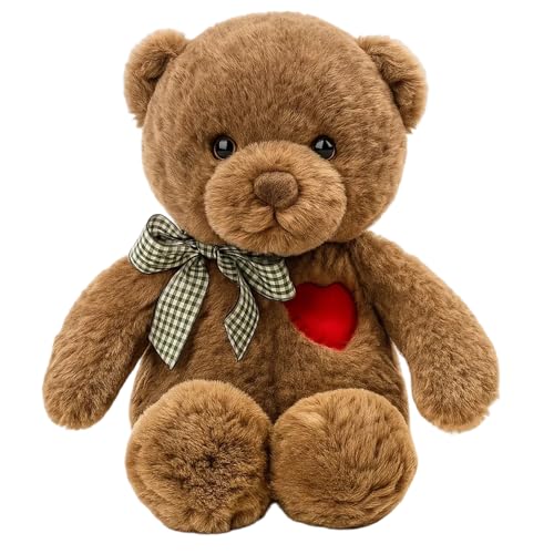 DtgEcd Small Teddy Bear, Cute Brown Teddy Bear Stuffed Animal, Soft Plushie for Girlfriend, Kids, Valentine's Day, Bedroom Decor (20 Cm)