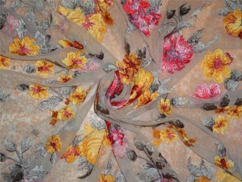 Tissu filet avec broderie florale 11,7 cm pour réparer et rallonger une jupe