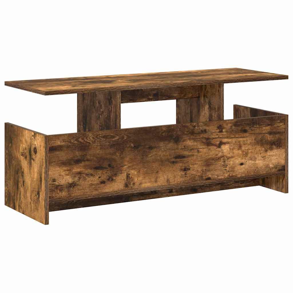 Tavola per TV in rovere affumicato, bassa, 102 x 35 x 45 cm, in legno, design moderno, spazio per soggiorno e camera da letto