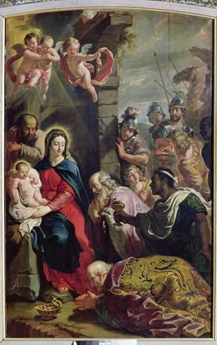 Cuadro Adorazione dei Magi de Philippe De Champaigne Pintura Decorativa para Salón 60x90cm