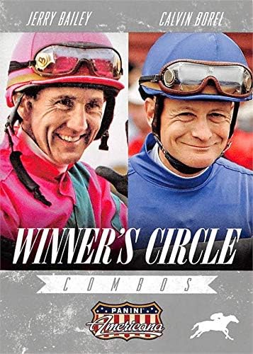 Calvin Borel & Jerry Bailey trading card (Horse Racing) 2015 Panini Americana Winners Circle Combos #9