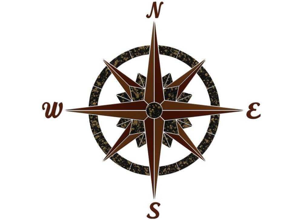 Compass 1 Ceramic Swimming Pool Mosaic (48