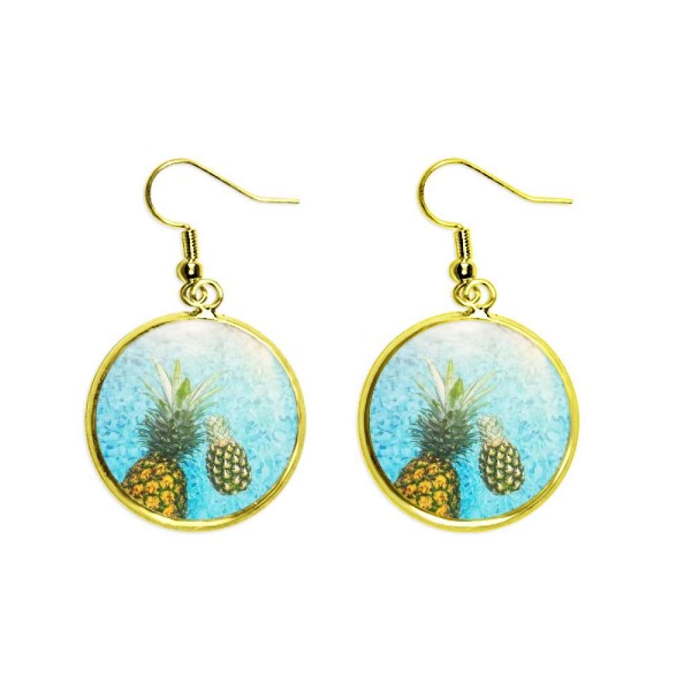 Pendientes drop de piña joyería dorada original regalo mujer 2