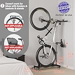 Vertical Bike Stand, Freestanding Bike Rack Garage Storage Upright Bicycle Floor Stand Indoor Bike Holder with Adjustable Height for Garage & Apartment - for Wheels Sizes up to 29” - Image 3