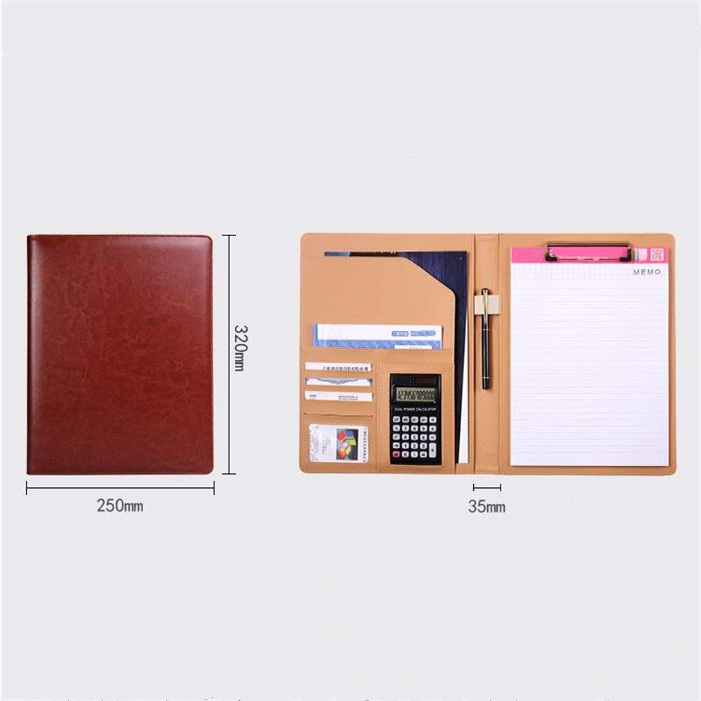 Raccoglitore per conferenze, cartella portadocumenti, professionale, calcolatrice, note, penne, documenti, telefono, carte di credito, documenti aziendali (blu, 320 x 250 mm)