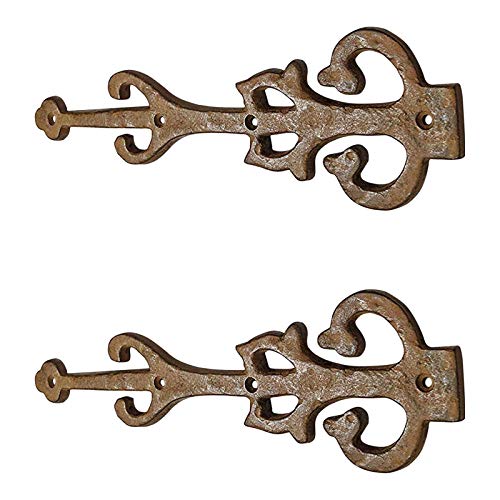 Adonai Hardware 10.9 Inch Izehar Heavy Duty Antique Cast Iron Strap False/Faux/Dummy Hinge Fronts (2 Pack, Rust Living Finish) for Vintage Barn Doors, Gates, Furniture, Garage, Shutters and Fences
