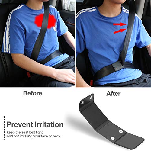 Houna Seatbelt Adjuster, Safety Car Seat Belt Clip Shoulder And Neck Protector Clips Vehicle Seat Belt Locking Covers Automotive Strap Positioner For Kids Adults(4 Pack Black Gray) #TOP4