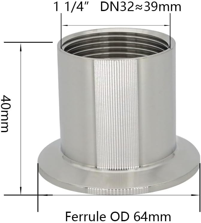 Female Threaded Pipe Fitting to 2 3Inch CLAMP Ferrule 1Pcs(DN40-64)