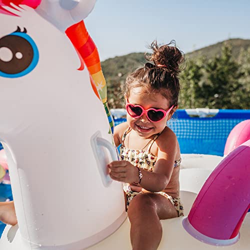 Sunovelties 12 Pack Kids Toddler Heart Sunglasses Bulk, Cute Heart Shape Baby Sunglasses For Girls Boys Party Favors, Neon Colors #TOP5