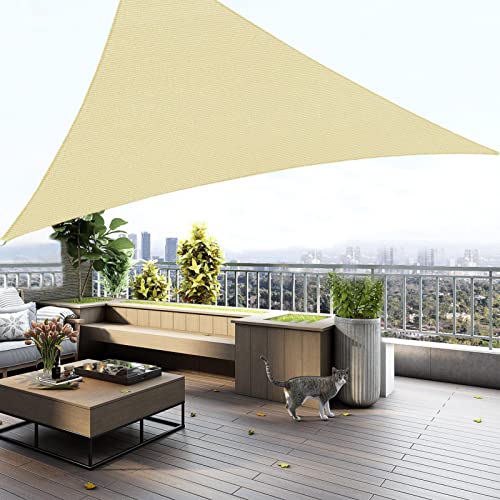Image of KANAGAWA 20'X20'X20' Sun Shade Sail Cream Curved Triangle