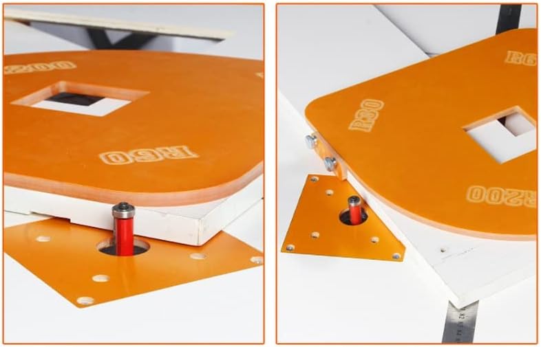 LUMIAX Woodworking Router Corner Radius Templates Jig R200 R5 R10 R15 R20 R25 R30 R35 R40 Arc Angle Corner Template Woodworking Tool (Color : with 1l4in)