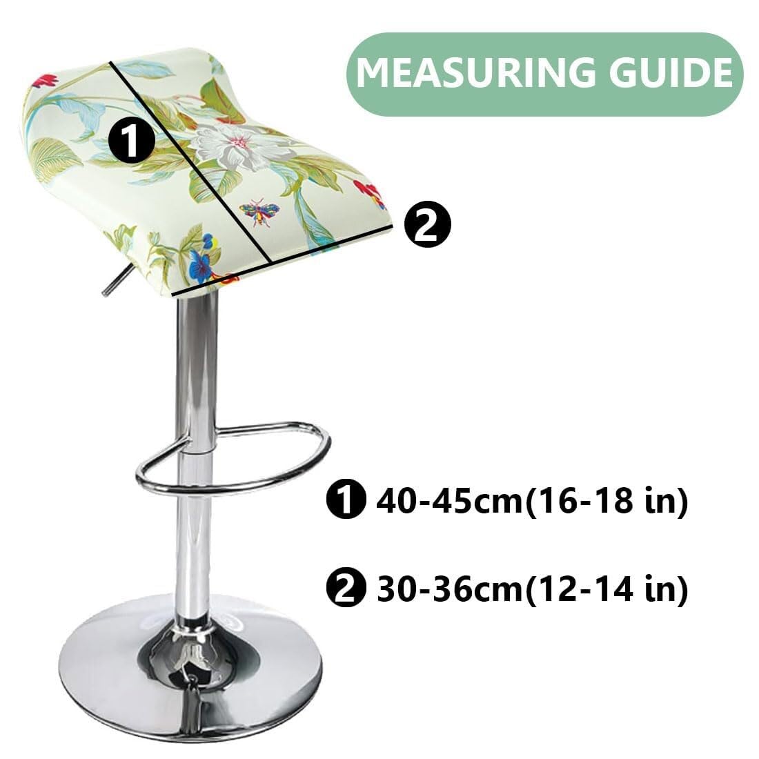 uyeoco Stampato Coprisedile per Sedia da Cucina da Bar Senza Schienale 4/2/1 Pezzi, Copri Fodera Sgabello da Bar Quadrato Elasticizzato(#22,4PCS)