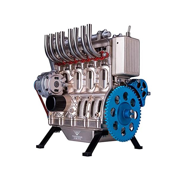 TRCS 4 Zylinder Motor Bausatz, Auto Motor Spielzeug für Erwachsene Metall Modellbau Engine Kit-Beige (182397JHWBX) – Bild 5