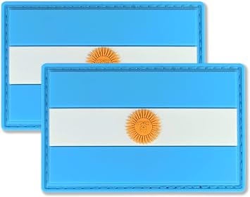 QQSD Argentina Flag Patch Argentine Tactical Patch - PVC Hook and Loop Fastener Patch, 2 Pack