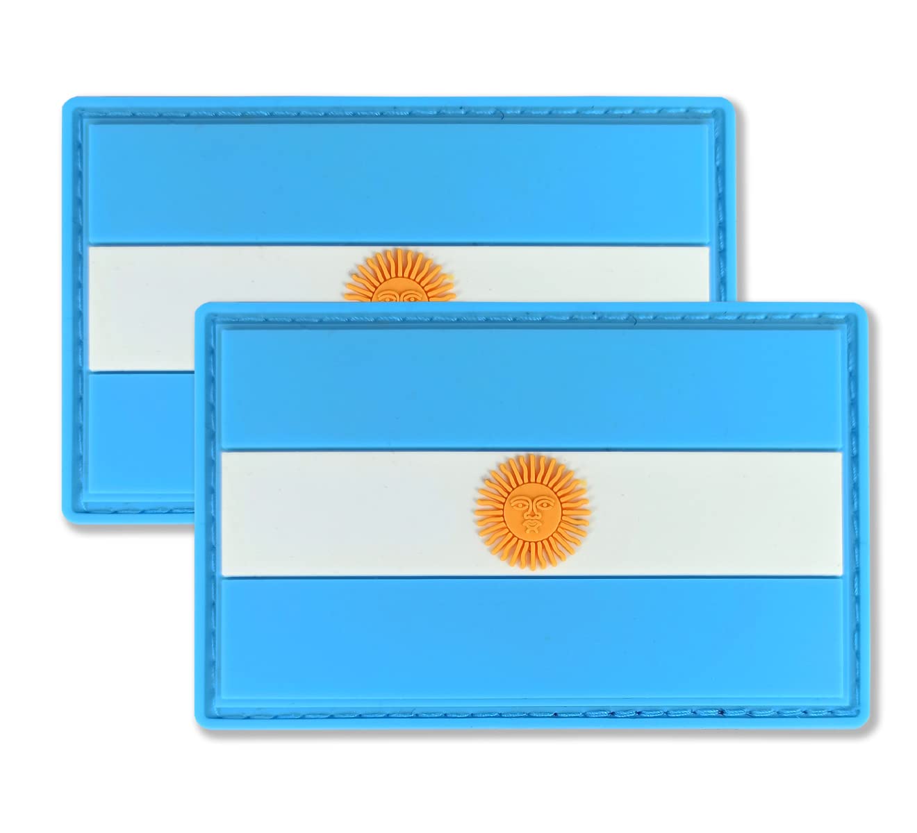 QQSDQQSD 2 Pack Argentina Patch Tactical Argentine Patch Flag for Backpack Cap Military Uniform, Hook and Loop Fasteners PVC Tactical Emblem Patch