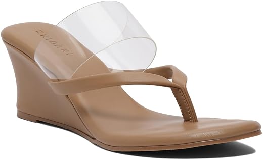 ERIDANI Kalley Thong Wedges |Trendy Lightweight Durable Fashion Elegant Modern Design |Perfect Fit Soft Feel