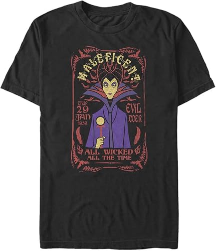 Disney Evil Doer Short Sleeve T-Shirt, Noir, Taille L Homme