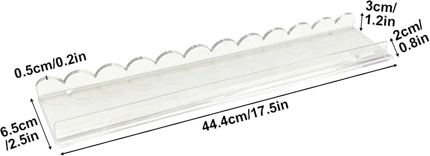 Clear Mahjong Racks with Pushers, Scalloped Mahjong Racks for Organizing Tiles, 4 Per Set, Fits Standard and Large Tiles(Scalloped Edge, Clear)