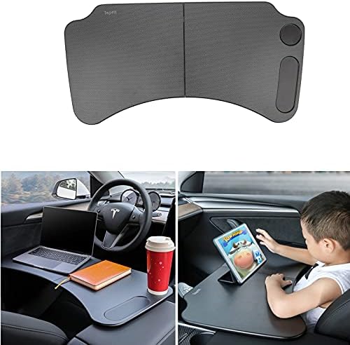 Newellev Tesla Model 3 Model Y Foldable Laptop Working Desk Eating Table Tray Accessories (Carbon Fiber Texture)…