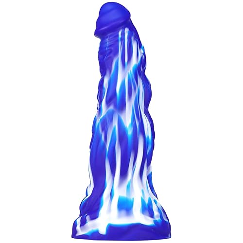 WEMAY 10.8 Inch Realistic Dragon Dildo, Big Knot Soft Liquid Silicone Dildos with Powerful Suction Cups Anal Sex Toys Adult Sex Toy for Women, Blue, 1.0 Count
