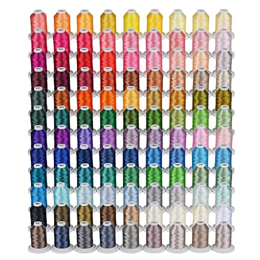 Simthread Embroidery Thread 800 Yards Snap Spools 108 Madeira Colors, Compatible with Brother Babylock Janome Singer Husqvarna Embroidery and Sewing Machine