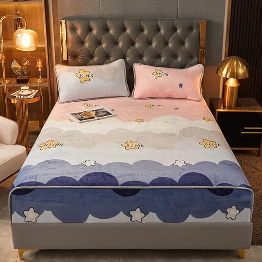 Winter Hairy Double Bed Bedspread for Mattress Cover Elastic Fitted