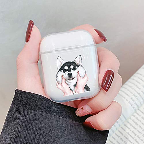 Joyland Soft Clear Case Cover For Airpod 1&2, Crystal Clear Transparent Wireless Earphone Case Glossy Smooth Anti-Dust Flexible Protective Cover Skin Cute Case Compatible For Airpods 1 & 2 (Dog) #TOP2