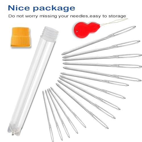 Image of Large-Eye Blunt Needles, Sewing Needles, Stainless Steel Embroidery Thread Needle, Handmade Yarn Knitting Needles Leather Needle, Suitable for Crochet Project. (15 PCS)