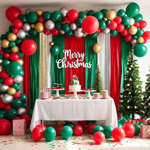 Image of 6 Christmas Streamers, 591ft Pack of Crepe Paper Party Decorations | Each roll is 82 ft long and 1.8 Inch wide ideal for Event Party Decor, Cultural Decorations and Christmas Celebration