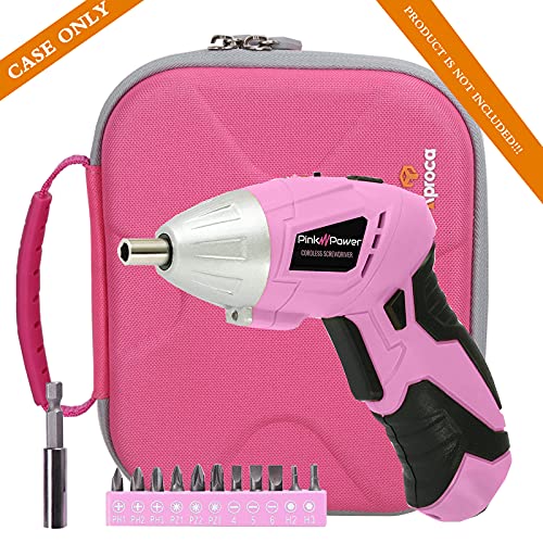 Aproca Hard Travel Storage Case, For Hi-Spec 27Pc 3.6V Pink Usb Small/Pink Power 3.6V Cordless Power Electric Screwdriver Set #TOP3