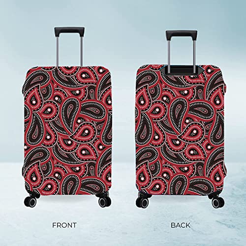 Image of Nasher Miles Polyester 55 (20 Inch) Small Protective Luggage Cover - Maroon Paisley Design