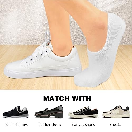 Tphon Women's No Show Socks, 12 Pairs Low Cut Ankle Socks with Anti-Skid Grips for Loafers 7