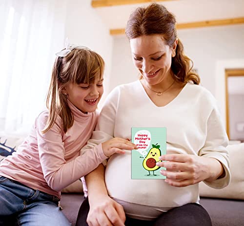 Flyab Funny First Mothers Day Card For Mom Happy Mother's Day Card From The Bump First Mothers Day Pregnancy Gift Card With Envelope Happy 1St Mothers Day Card For New Mom Mother To Be Expecting Mom #TOP4